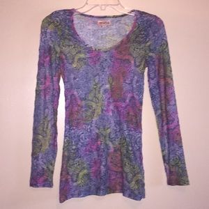 MUDD Sheer Lace Tie Dye Top Size S